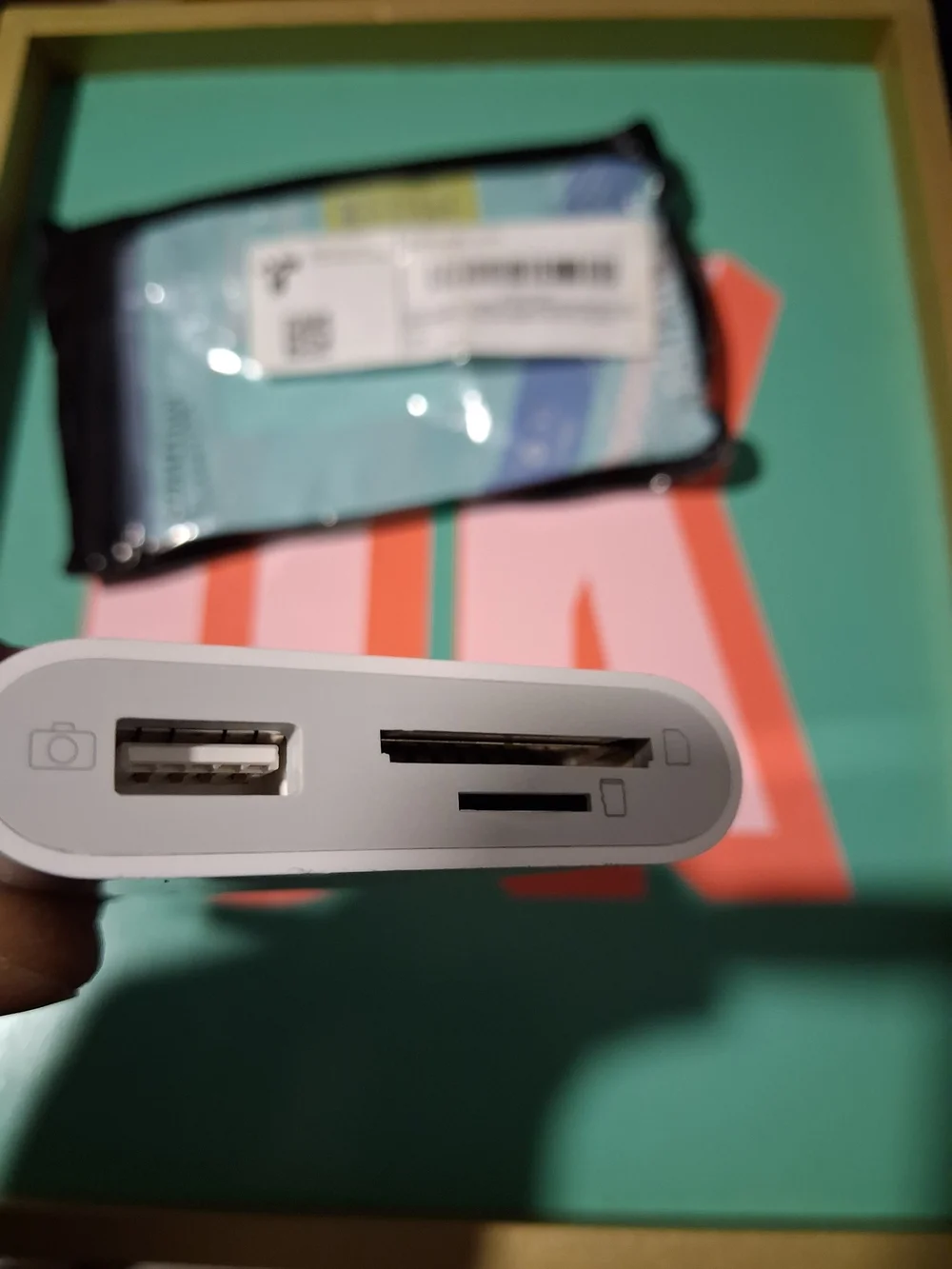 White USB-C to Multi-Card Reader and USB Adapter